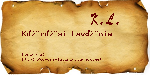 Kőrösi Lavínia névjegykártya