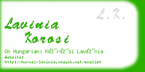 lavinia korosi business card